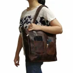 The Astoria Tote – Handmade Vintage Goat Leather Shoulder Bag - Image 2