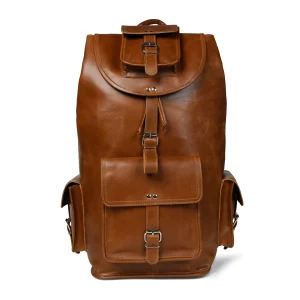 Vintage Full-Grain Buffalo Leather Travel Backpack