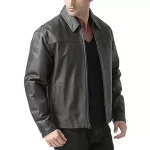 Men’s BGSD Greg Open Bottom Zip Front Leather Jacket - Image 3