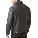 Men’s BGSD Greg Open Bottom Zip Front Leather Jacket - Image 2