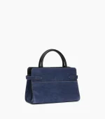 Medium Suede Handbag in Denim Blue - Image 2