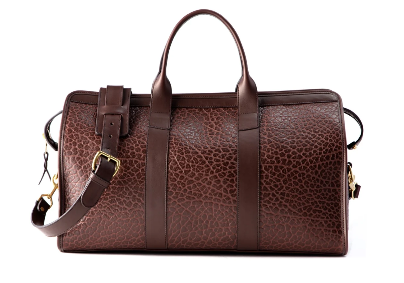 bison_leather_duffle_bag_chocolate_5.webp Signature 20" Legacy Leather Travel Duffle Bag - Image 1