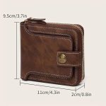 Men’s Premium Leather Wallet – Multi-Pocket Zipper Bifold
