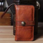 Vintage Brown Leather Multi-Slot Wallet with Zipper Pocket - Image 5